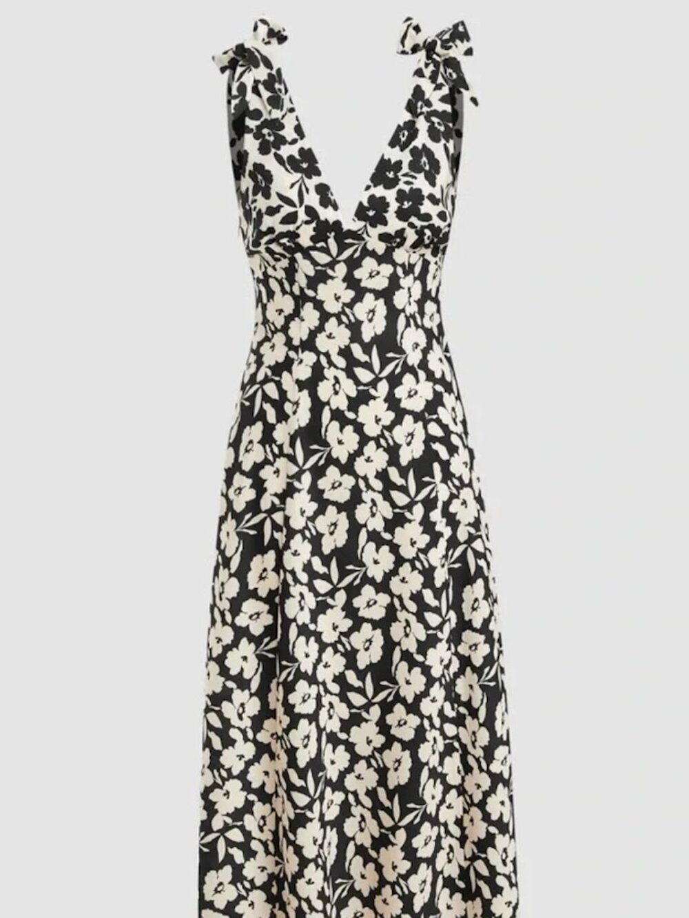 Cider Black & Cream Floral Maxi Dress